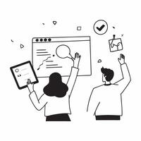 Glossy Virtual Business Course concept as A glossy image of students attending a virtual business course with sleek modern digital tools and interactive elements perfect for banner pure vector