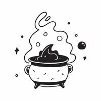 Glossy Witchs Cauldron Background with Glowing Bubbles concept as A glossy background featuring a witchs cauldron with glowing bubbles rising into the dark night Perfect for Hallo pure vector