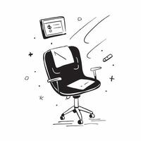 Glowing Abstract Digital Art with Home Office Chair concept as A photo featuring a home office chair with a glowing abstract digital art background The image emphasizes the artist pure Set 6 vector