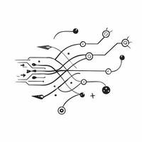 Glowing Abstract Family Network with Connection Symbols concept as A vibrant digital art banner featuring an abstract glowing network of lines connecting symbols representing same pure vector