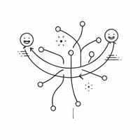 Glowing Abstract Family Network with Unity Symbols concept as A sleek digital art banner featuring an abstract glowing network of lines connecting unity symbols representing same p pure vector