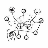 Glowing Abstract Family Network with Grandparents and Grandchildren concept as A dynamic digital art banner showcasing a glowing network of lines connecting icons representing gran pure Set 2 vector