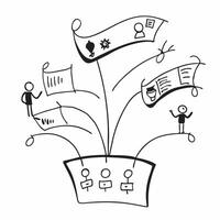 Glowing Abstract Family Tree with Growth Symbols concept as A sleek digital art banner depicting a glowing abstract family tree with symbols representing growth and development in pure Set 2 vector