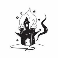 Glowing Abstract Haunted House concept as A vibrant glowing abstract digital art of a haunted house with eerie light effects and swirling shadows The scene is perfect for Hallowee pure vector