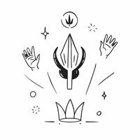 Glowing Abstract Lotus and Trident concept as A serene glowing abstract digital art featuring a lotus and trident symbolizing purity and divine power in the context of Dussehra Pe pure vector