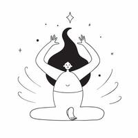 Glowing Abstract Plus Size Model in Yoga Pose concept as A serene glowing abstract digital art banner featuring a plus size model in a calming yoga pose The design incorporates so pure vector