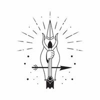 Glowing Abstract Rama with Bow concept as A bold glowing abstract digital art featuring Rama with a bow surrounded by a radiant aura representing courage and righteousness Perfect pure vector