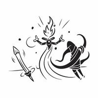 Glowing Abstract Rama and Ravana Battle concept as A dynamic glowing abstract digital art capturing the battle between Rama and Ravana with swirling energy and vibrant light effect pure vector