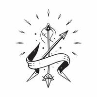 Glowing Abstract Ramas Bow and Arrow concept as A radiant glowing abstract digital art featuring Ramas bow and arrow surrounded by an aura of light representing focus and divine ju pure vector
