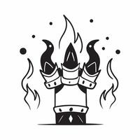 Glowing Abstract Ravanas Heads and Flames concept as A striking glowing abstract digital art featuring Ravanas heads engulfed in flames symbolizing his defeat in Dussehra The desi pure vector