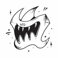 Glowing Abstract Vampire Fangs with Bite Text concept as A sleek glowing abstract digital art featuring vampire fangs with the word Bite in a sharp eerie font The scene is perfect pure vector