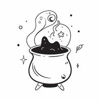 Glowing Abstract Witchs Brew concept as A vibrant glowing abstract digital art depicting a witchs brew bubbling in a cauldron with swirling magical lights The scene is ideal for H pure vector