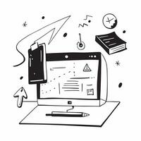 Glowing Home Office Setup with Abstract Digital Art Background concept as A photo featuring a glowing home office setup with an abstract digital art background The image highlight pure Set 4 vector