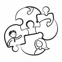 Grandparents and Grandchildren Puzzle Pieces with Connection Text concept as An abstract showing two puzzle pieces representing grandparents and grandchildren with the word pure vector