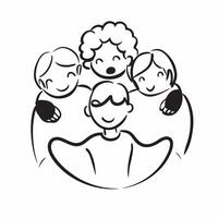Grandparents and Grandchildren Silhouettes with Care Text concept as An abstract featuring silhouettes of grandparents and grandchildren with the word Care in a soft invitin pure vector