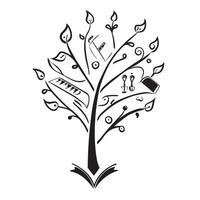 Grandparents and Grandchildren Tree with Roots Text concept as An abstract depicting a tree with roots representing grandparents and grandchildren with the word Roots in an pure vector