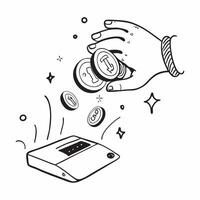 Hand holding tablet with holographic coins and Dhanteras text isolated on white background concept as Camera movement Pan across the hand holding a tablet displaying holographic co pure Set 2 vector