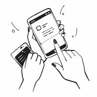 Hands Holding Smartphone with Glossy Interface concept as Hands holding a smartphone with a glossy interface highlighting mobile technology and connectivity in remote work Camera pure Set 2 vector