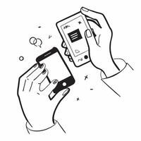 Hands Holding Smartphone with Glossy Interface concept as Hands holding a smartphone with a glossy interface highlighting mobile technology and connectivity in remote work Camera pure Set 3 vector