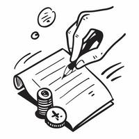 Hand signing contract with holographic cyber security icons concept as Camera movement Zoom in on the hand signing the contract with holographic cyber security icons floating nearb pure vector