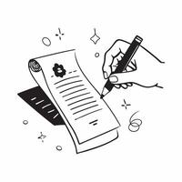 Hand signing document with holographic wealth symbols and Dhanteras text isolated on white background concept as Camera movement Pan across the hand signing a document with hologra pure vector