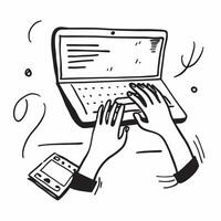 Hands Typing on Keyboard with Abstract Reflection concept as Hands typing on a keyboard with a glossy abstract reflection on the desk highlighting productivity in a modern home off pure vector