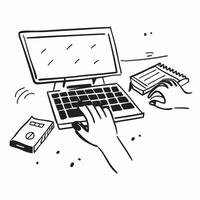Hands Typing on Keyboard with Glossy Reflection concept as Hands typing on a keyboard with a glossy reflection on the desk highlighting productivity in a modern home office setup pure Set 2 vector