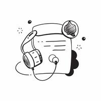 Headphones and Microphone Isolated concept as A clean isolated featuring headphones and a microphone on a white background symbolizing online communication and virtua pure vector