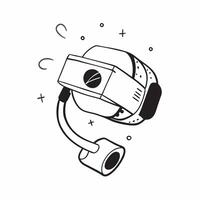Headset with Holographic Microphone and Controls concept as A photo showcasing a headset with a glowing holographic microphone and controls isolated on a white background with ampl pure Set 2 vector