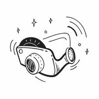 Headset with holographic sound waves and copy space isolated on white balance concept as Camera movement Zoom into the headset focusing on the glowing holographic sound waves Scen pure vector