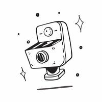 Holographic Camera with Glowing Lens concept as A digital camera featuring a holographic glowing lens isolated on a glossy white surface The design includes ample copy space symbo pure vector
