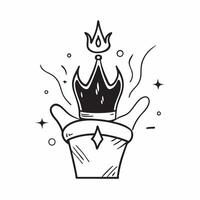 Holographic Crown and Fire with Victory Text concept as A powerful photo featuring a glowing holographic crown and fire representing the ultimate victory of good over evil in Dusse pure vector