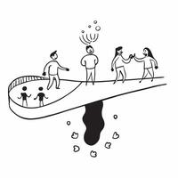 Holographic Family Bridge with Glowing Connections concept as A glossy holographic image of a family walking across a glowing bridge symbolizing connections and support within fami pure vector