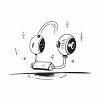 Holographic earphones on glossy dock concept as A pair of futuristic earphones with holographic elements resting on a glossy dock softly glowing with ambient light isolated on a cl pure vector