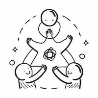 Holographic Family Circle with Glowing Unity concept as A vibrant holographic image of a family forming a circle with glowing unity lines symbolizing togetherness and diversity iso pure Set 3 vector