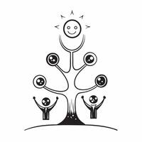 Holographic Family Roots with Glowing Legacy Symbol concept as A dynamic copy space photo showcasing a holographic interracial family tree with glowing roots and a legacy symbol re pure vector