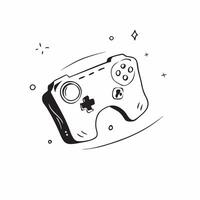 Holographic Gaming Controller on Glossy Surface concept as A gaming controller with holographic glowing buttons placed on a glossy white surface The scene is isolated with ample c pure vector
