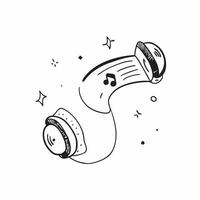 Holographic Headphones with Floating Music Notes concept as A pair of glowing holographic headphones with floating music notes around them representing immersive online music educa pure vector