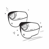 Holographic glasses with glowing lenses concept as A pair of futuristic glasses with holographic glowing lenses softly highlighted by ambient light isolated on a clean white backgr pure vector