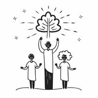 Holographic Interracial Family with Glowing Tree concept as A glossy copy space photo featuring a holographic interracial family standing beneath a glowing tree symbolizing growth pure vector