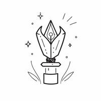 Holographic Lotus and Sword with Honor Text concept as A refined photo featuring a glowing holographic lotus and sword symbolizing honor and righteousness in Dussehra The design i pure vector