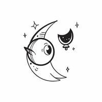 Holographic Owl and Moon with Watch Text concept as A sleek holographic owl and crescent moon with the word Watch in an elegant eerie font The design is isolated on a white balanc pure vector
