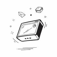 Holographic monitor with floating UI concept as A holographic monitor with floating UI elements softly highlighted by ambient light isolated on a white background with ample copy s pure vector