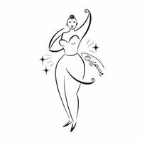 Holographic Plus Size Model Figure with Elegance Text concept as A sleek glossy holographic figure of a plus size model with the word Elegance in a refined font set against a white pure vector