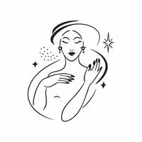 Holographic Plus Size Model Outline with Beauty Text concept as A vibrant glowing holographic outline of a plus size model with the word Beauty in an elegant script set against a c pure vector