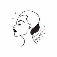 Holographic Plus Size Model Profile with Grace Text concept as A sleek glossy holographic profile of a plus size model with the word Grace in an elegant font set against a white ba pure vector