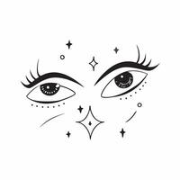 Holographic Plus Size Model Eyes with Focus Text concept as A glossy vibrant holographic design featuring the eyes of a plus size model with the word Focus in a sleek script The d pure vector