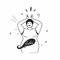 Holographic Plus Size Model with Radiate Text concept as A glossy vibrant background featuring a holographic plus size model with the word Radiate in an elegant script The design pure vector