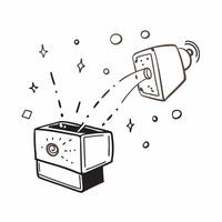 Holographic Projector with Floating Light Beams concept as A holographic projector with glowing floating light beams symbolizing virtual presentations in online education with ampl pure vector