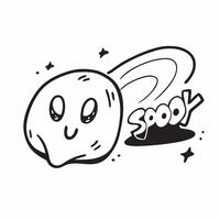 Holographic Pumpkin and Ghost with Spooky Text concept as A glossy glowing holographic pumpkin and ghost with the word Spooky in a bold eerie font The design is isolated on a whit pure vector